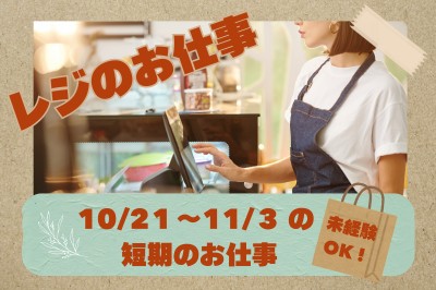 【10/21～11/3までの14日間】大手生活雑貨ブランド店でのレジスタッフ／浦和美園駅から徒歩で8分