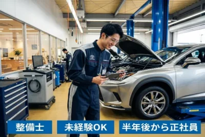 カーディーラーでの整備士/ひたち野うしく駅から徒歩10分